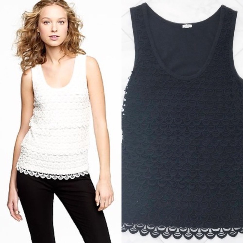 J. Crew Scalloped Lace Tank Top